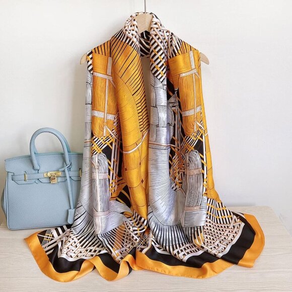 Fashion Scarves Scarf 100% Silk Feeling Scarf Silk Like Scarves Long Lightweight - Picture 3 of 7